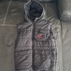 Jordan Kids Puffer Jacket - Black with Red Logo